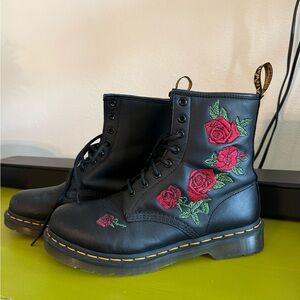 Rose stitched boots from Dr. Martin